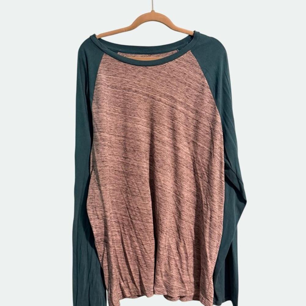 Urban Pipeline Gray Teal Raglan Long Sleeve Tee 3XL Tall